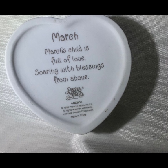 PRECIOUS MOMENTS “March’s Child” heart shape box - Picture 4 of 14